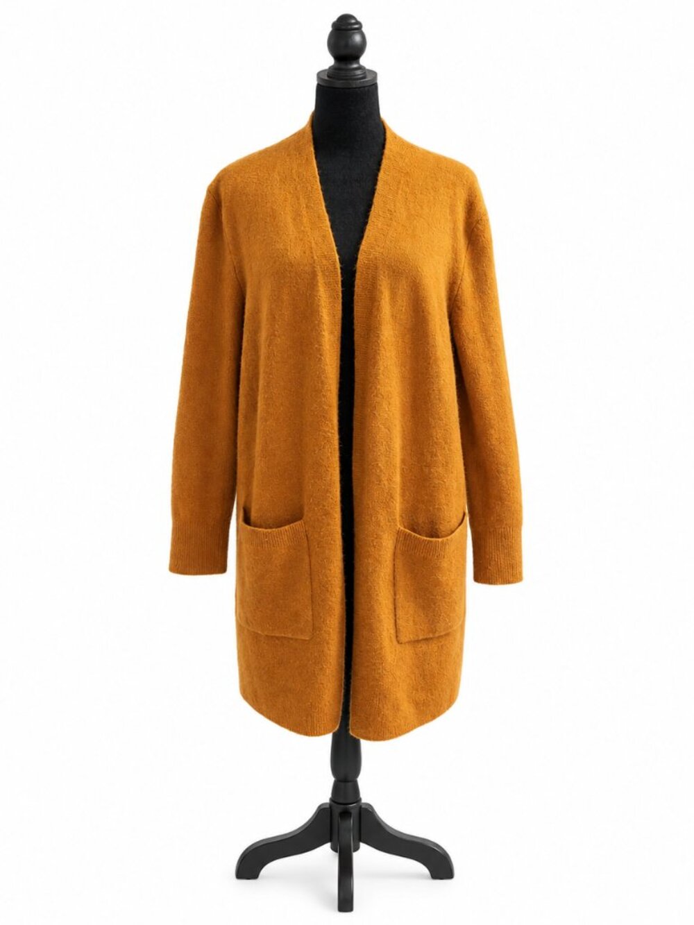 Madewell Women’s Size S Mustard Long Cardigan Merino Wool Alpaca Fall Sweater